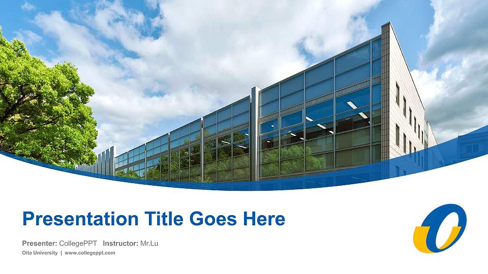 Oita University Course/Courseware Creation PPT Template16:9 ratio PPT effect preview image
