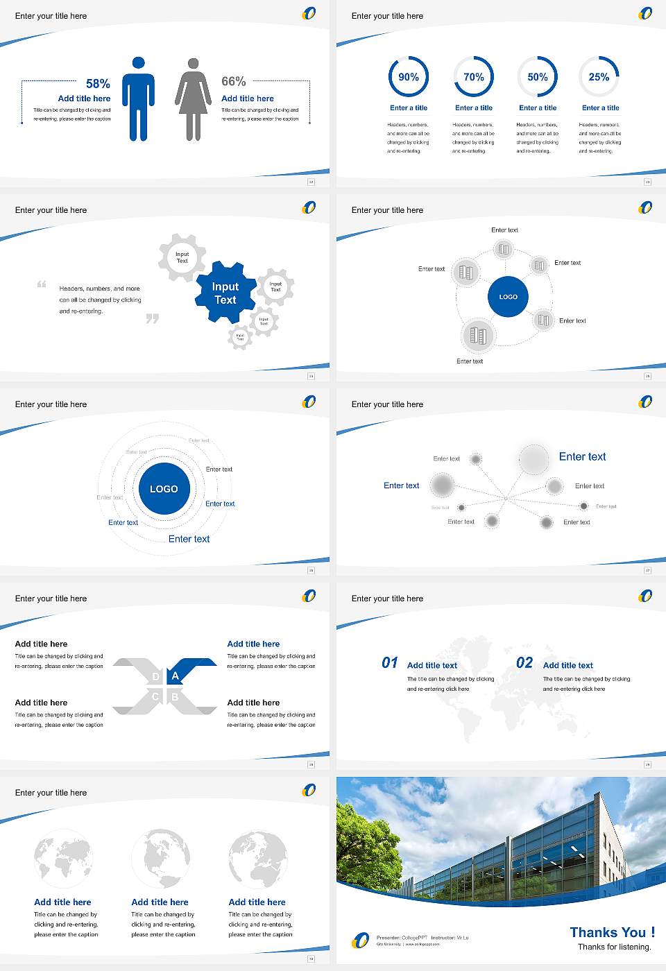 Oita University Course/Courseware Creation PPT Template16:9 ratio PPT effect preview image4