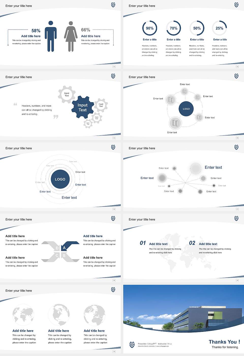 Sakushin Gakuin University Course/Courseware Creation PPT Template16:9 ratio PPT effect preview image4
