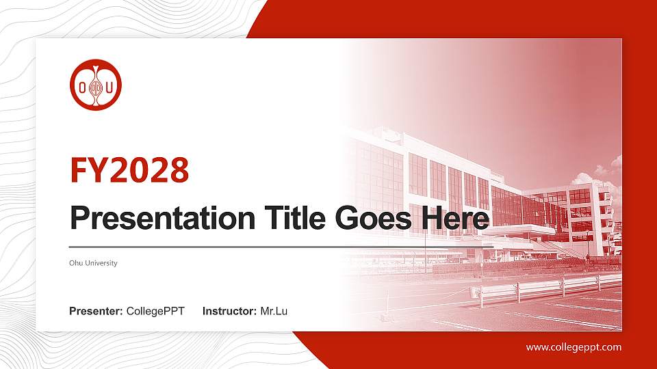 Ohu University Academic Presentation/Research Findings Report PPT Template16:9 ratio PPT effect preview image