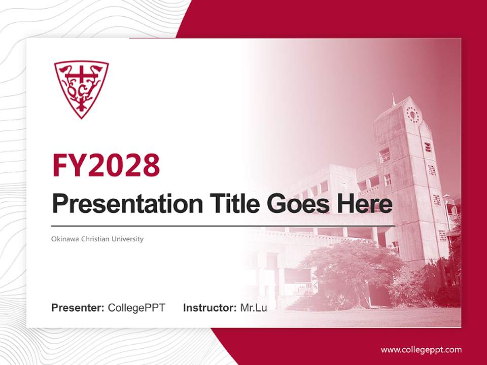 Okinawa Christian University Academic Presentation/Research Findings Report PPT Template4:3 ratio PPT effect preview image5