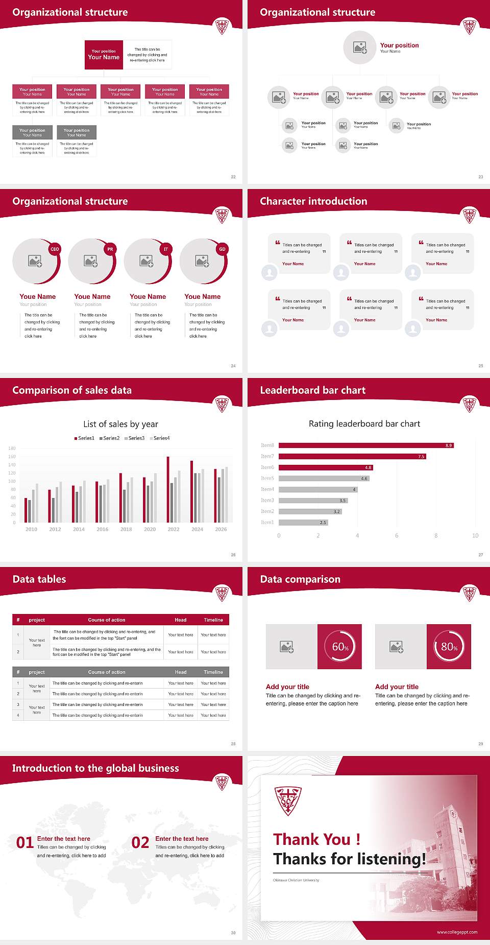 Okinawa Christian University Academic Presentation/Research Findings Report PPT Template4:3 ratio PPT effect preview image4