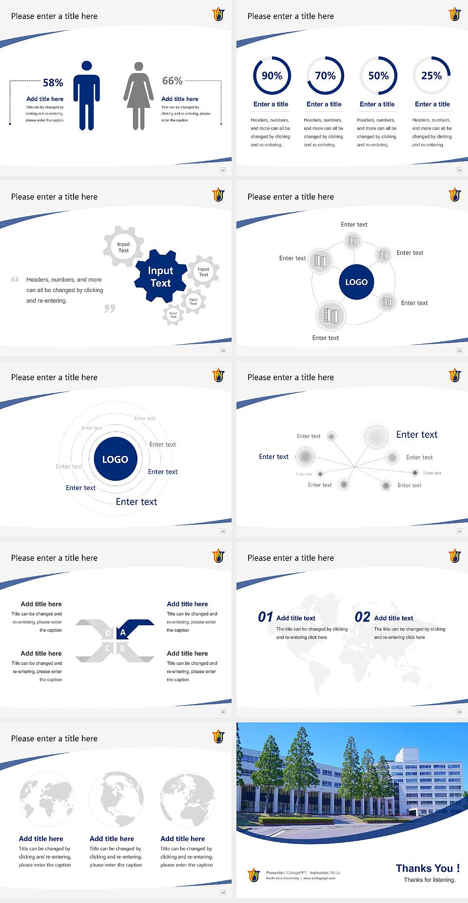 North Asia University Course/Courseware Creation PPT Template4:3 ratio PPT effect preview image4