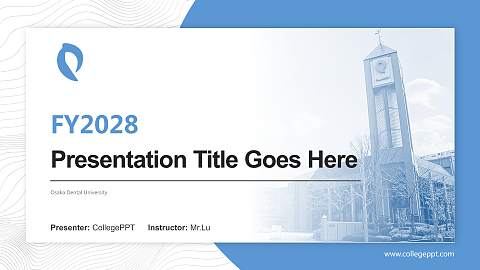 Osaka Dental University Academic Presentation/Research Findings Report PPT Template