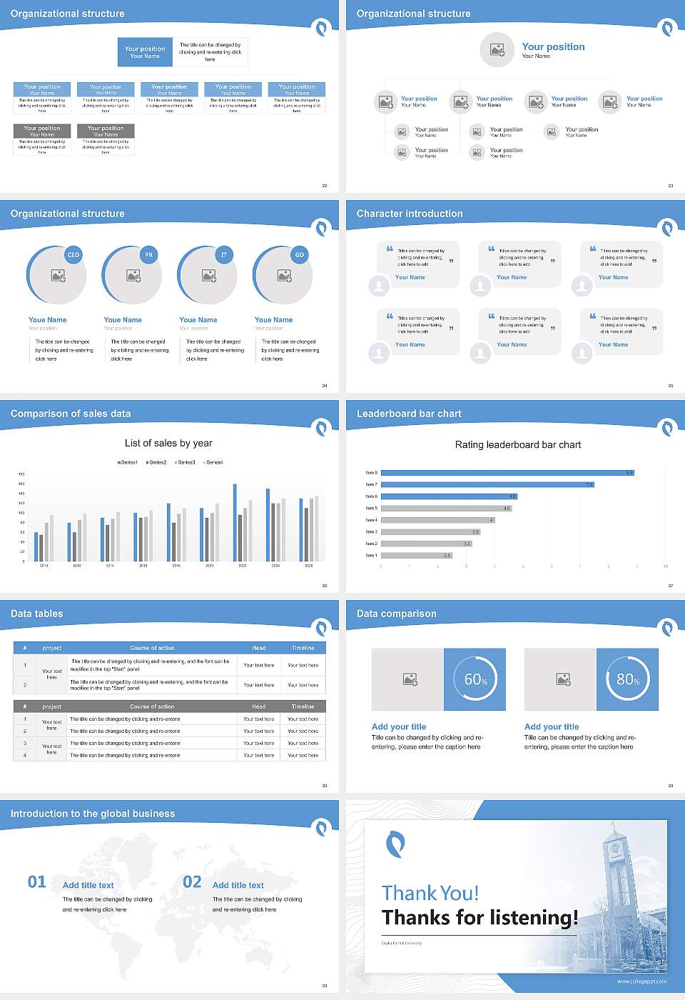 Osaka Dental University Academic Presentation/Research Findings Report PPT Template16:9 ratio PPT effect preview image4