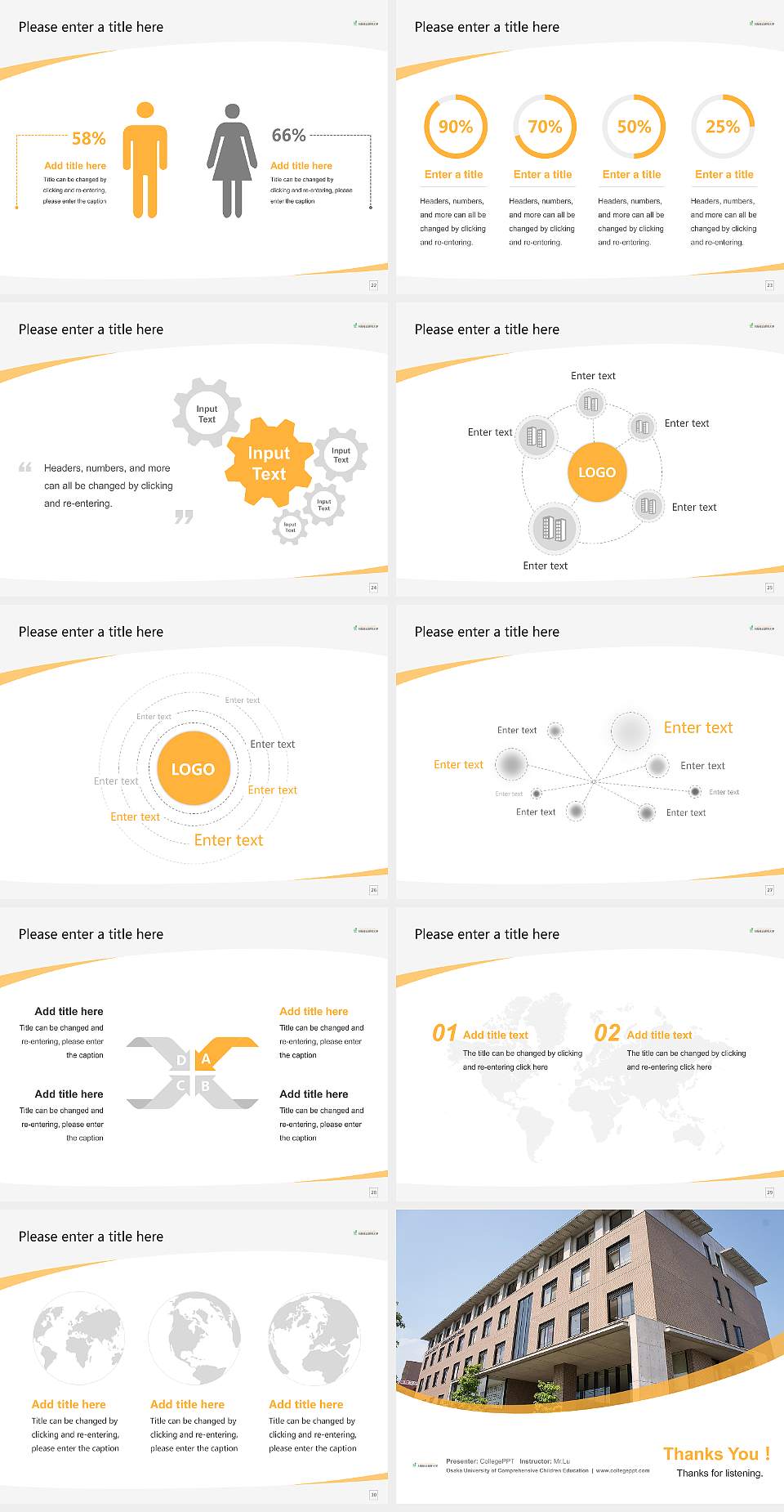 Osaka University of Comprehensive Children Education Course/Courseware Creation PPT Template4:3 ratio PPT effect preview image4