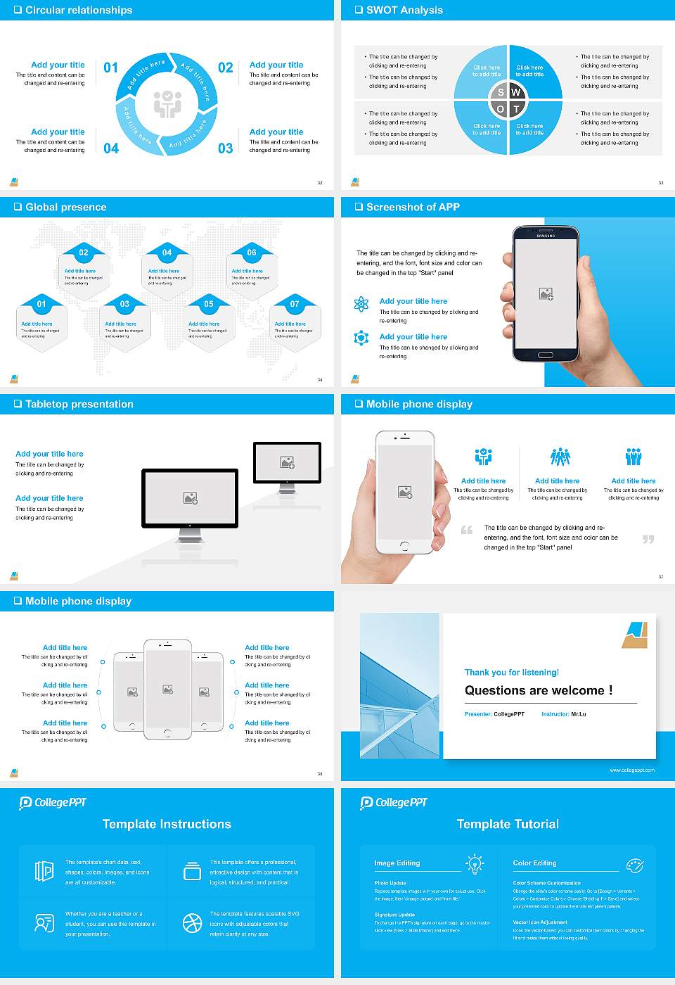 Okinawa Prefectural University of Arts General PPT Template16:9 ratio PPT effect preview image5