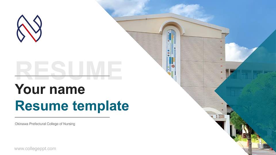 Okinawa Prefectural College of Nursing Resume PPT Template16:9 ratio PPT effect preview image