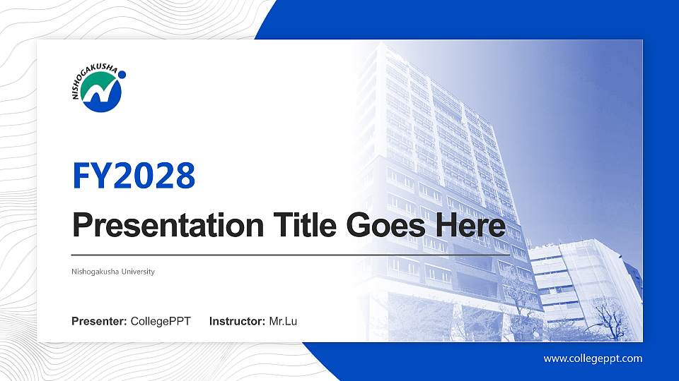 Nishogakusha University Academic Presentation/Research Findings Report PPT Template16:9 ratio PPT effect preview image