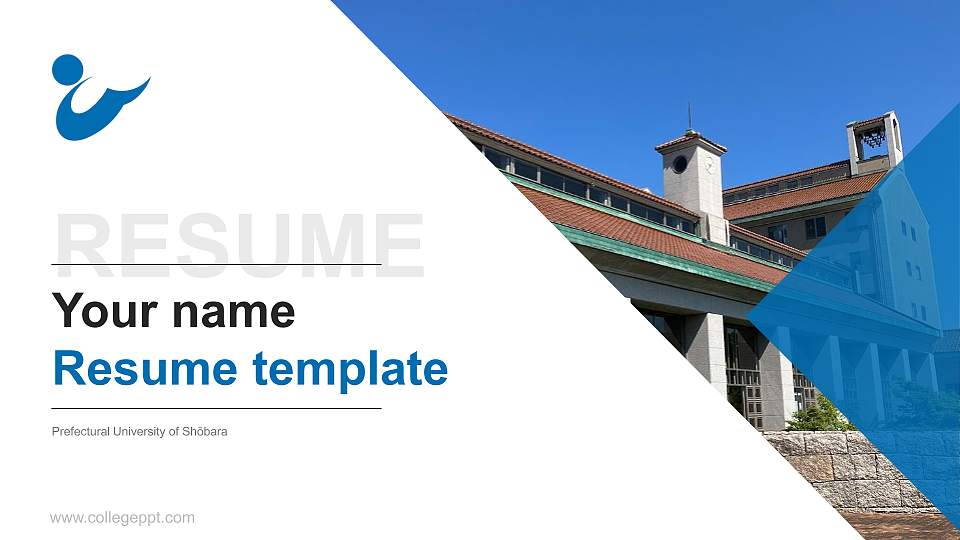 Prefectural University of Shōbara Resume PPT Template16:9 ratio PPT effect preview image