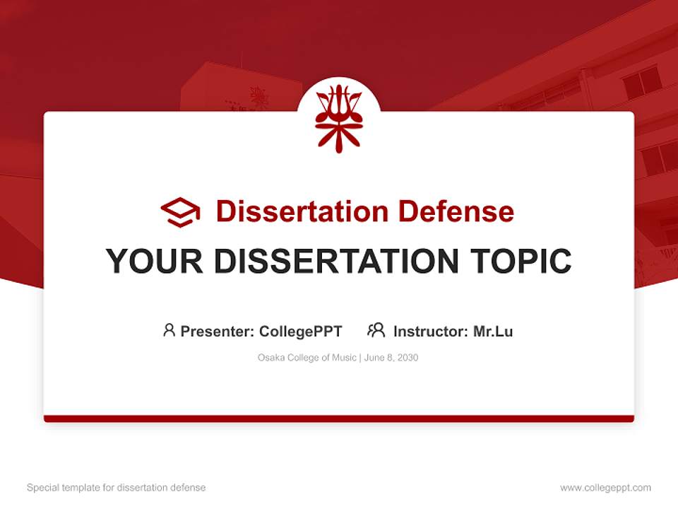Osaka College of Music Graduation Thesis Defense PPT Template4:3 ratio PPT effect preview image7
