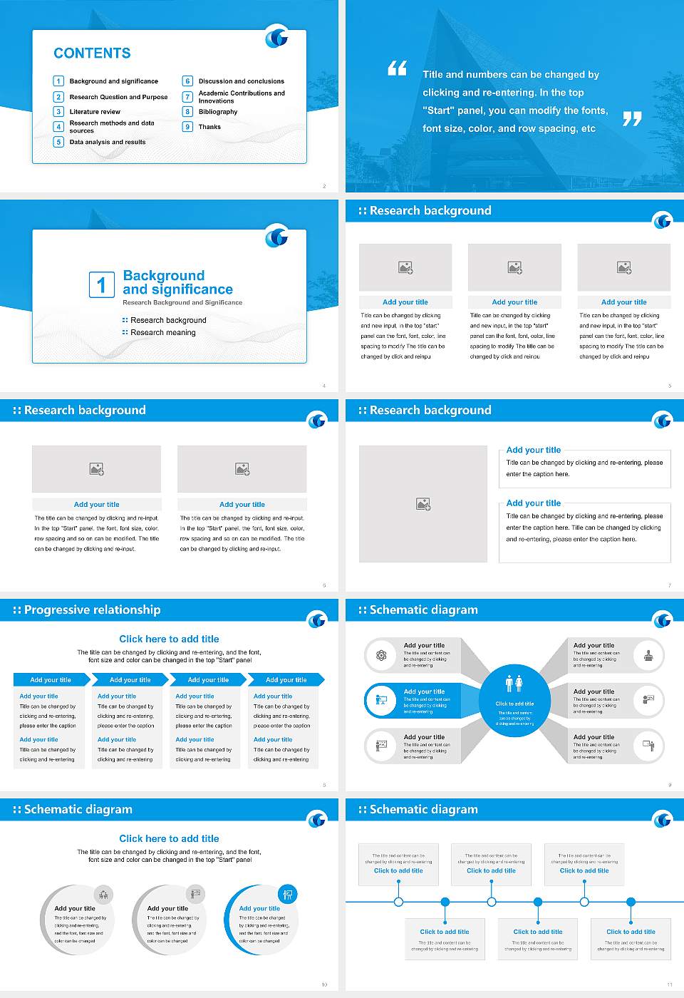 Otemon Gakuin University Graduation Thesis Defense PPT Template16:9 ratio PPT effect preview image2