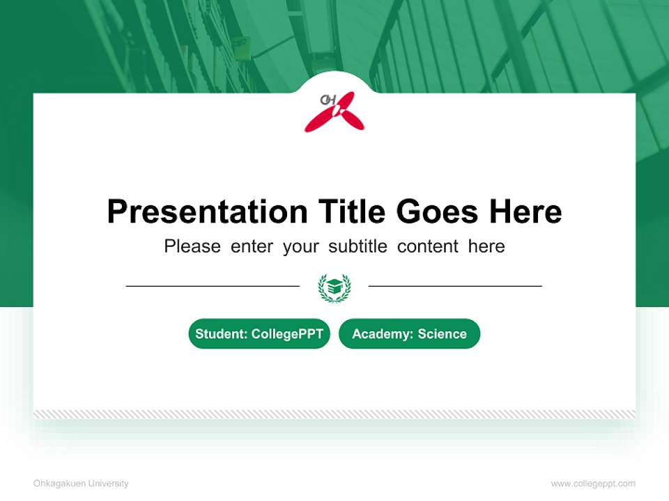 Ohkagakuen University National Scholarship Defense PPT Template4:3 ratio PPT effect preview image4