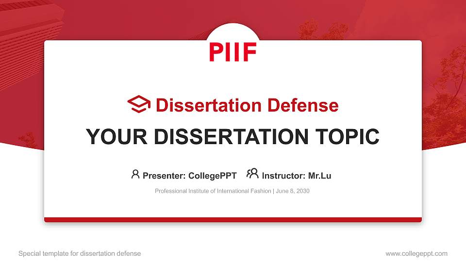 Professional Institute of International Fashion Graduation Thesis Defense PPT Template16:9 ratio PPT effect preview image