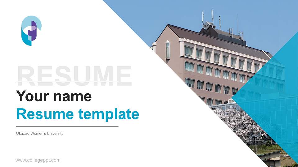 Okazaki Women’s University Resume PPT Template16:9 ratio PPT effect preview image