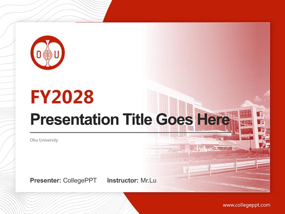 Ohu University Academic Presentation/Research Findings Report PPT Template4:3 ratio PPT effect preview image5