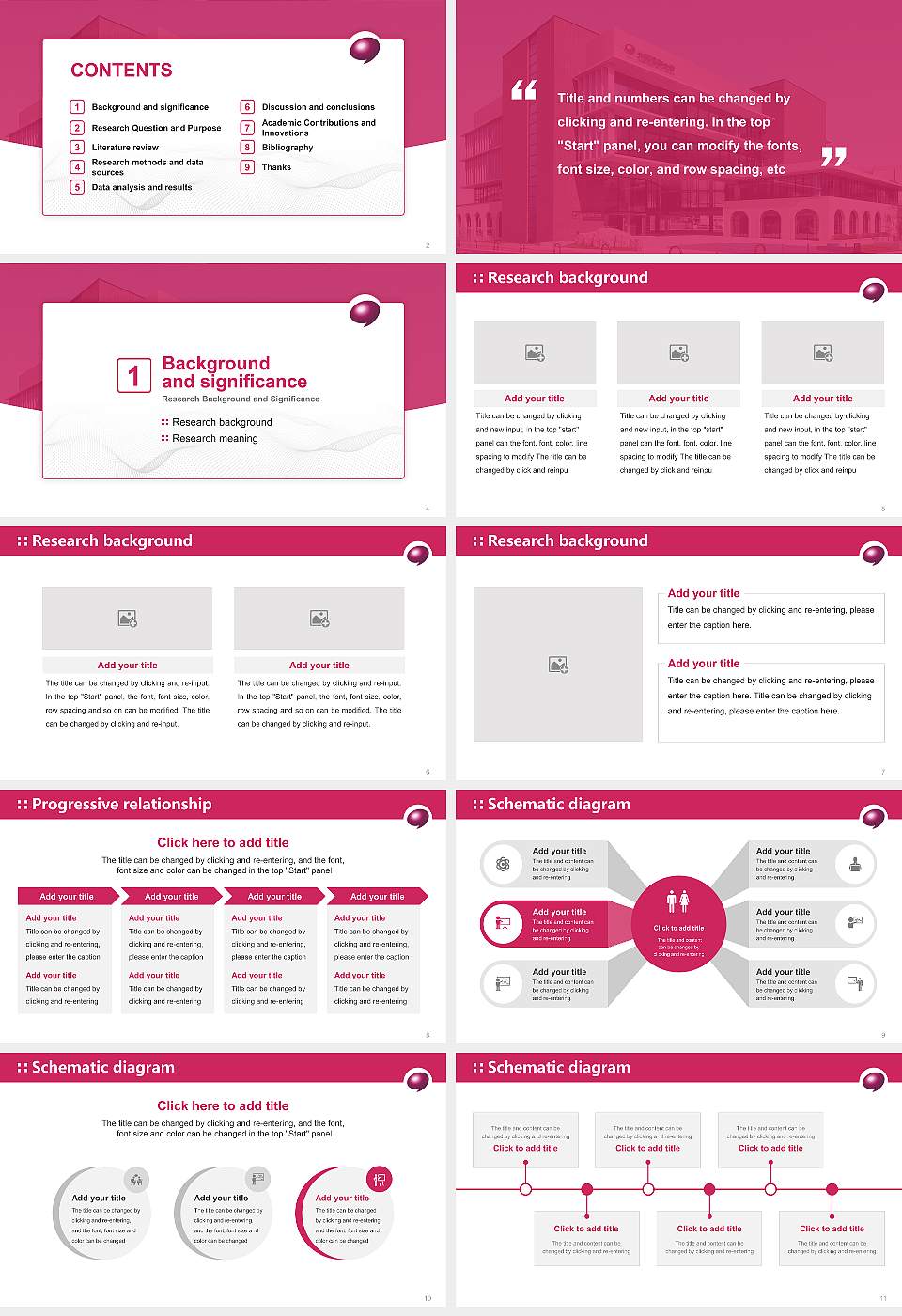 Osaka University of Commerce Graduation Thesis Defense PPT Template16:9 ratio PPT effect preview image2