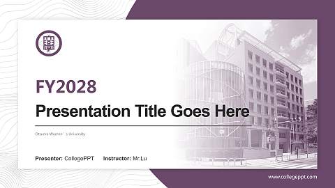 Otsuma Women’s University Academic Presentation/Research Findings Report PPT Template