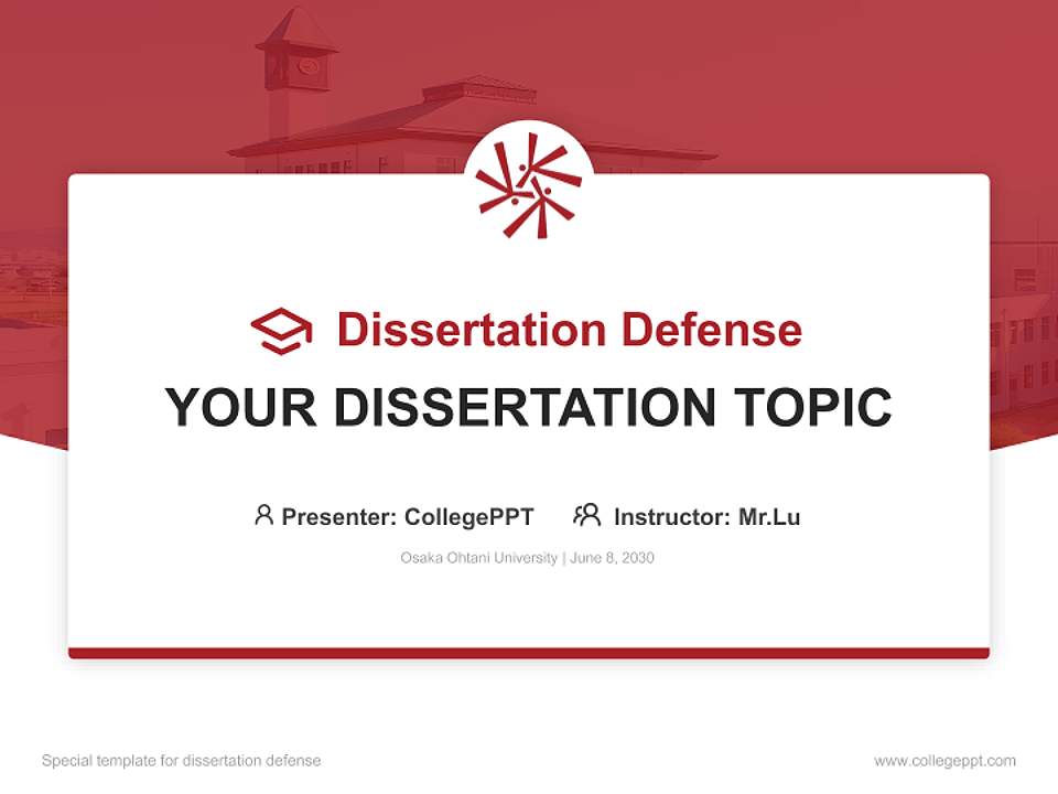 Osaka Ohtani University Graduation Thesis Defense PPT Template4:3 ratio PPT effect preview image7