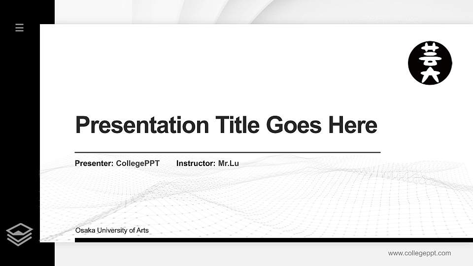 Osaka University of Arts Thesis Proposal/Graduation Defense PPT Template16:9 ratio PPT effect preview image