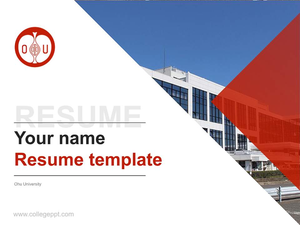 Ohu University Resume PPT Template4:3 ratio PPT effect preview image5