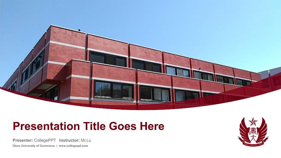 Otaru University of Commerce Course/Courseware Creation PPT Template16:9 ratio PPT effect preview image