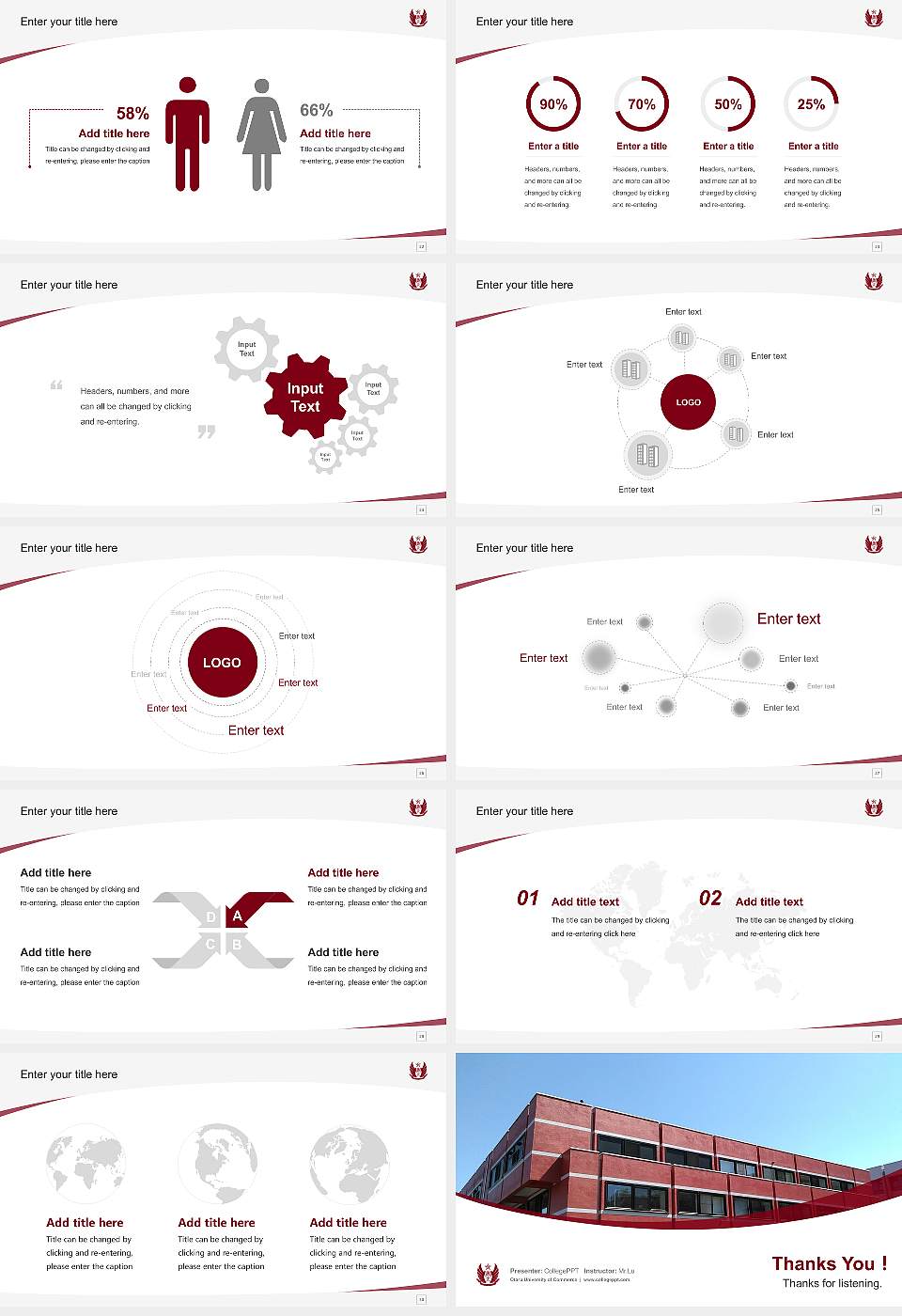 Otaru University of Commerce Course/Courseware Creation PPT Template16:9 ratio PPT effect preview image4