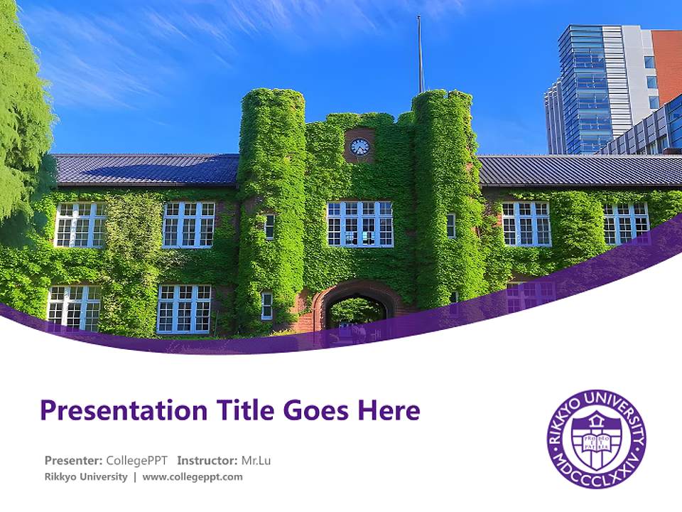 Rikkyo University Course/Courseware Creation PPT Template4:3 ratio PPT effect preview image5