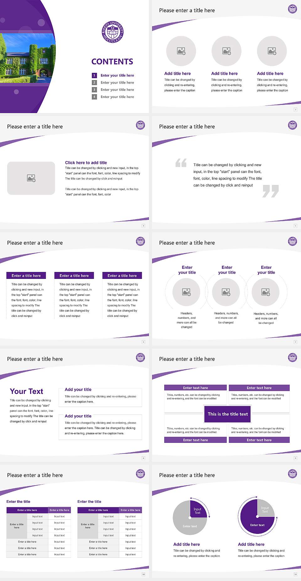 Rikkyo University Course/Courseware Creation PPT Template4:3 ratio PPT effect preview image2