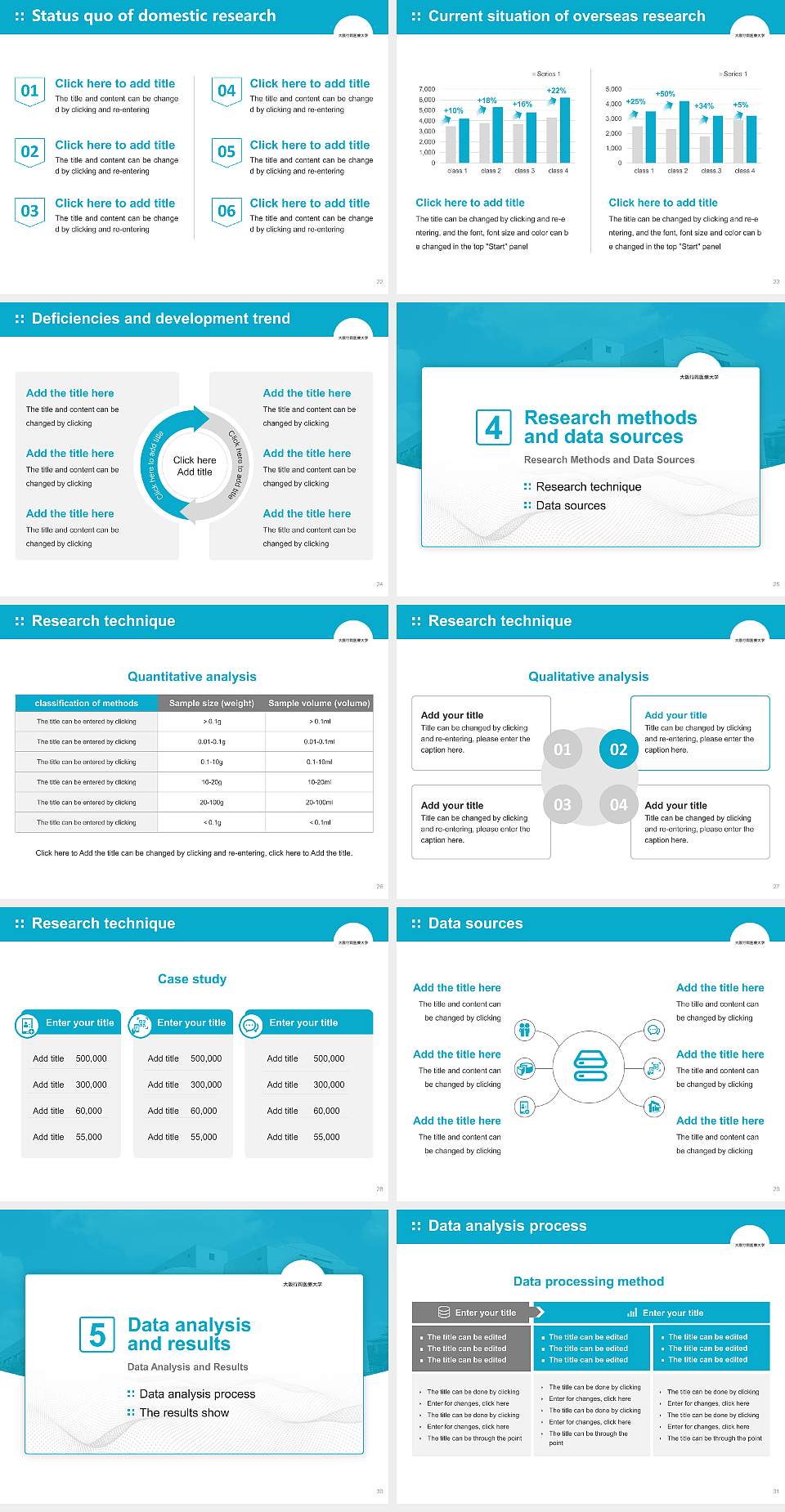 Osaka Yukioka College of Health Science Graduation Thesis Defense PPT Template4:3 ratio PPT effect preview image4