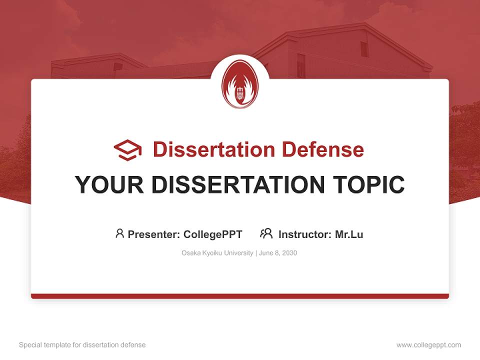 Osaka Kyoiku University Graduation Thesis Defense PPT Template4:3 ratio PPT effect preview image7