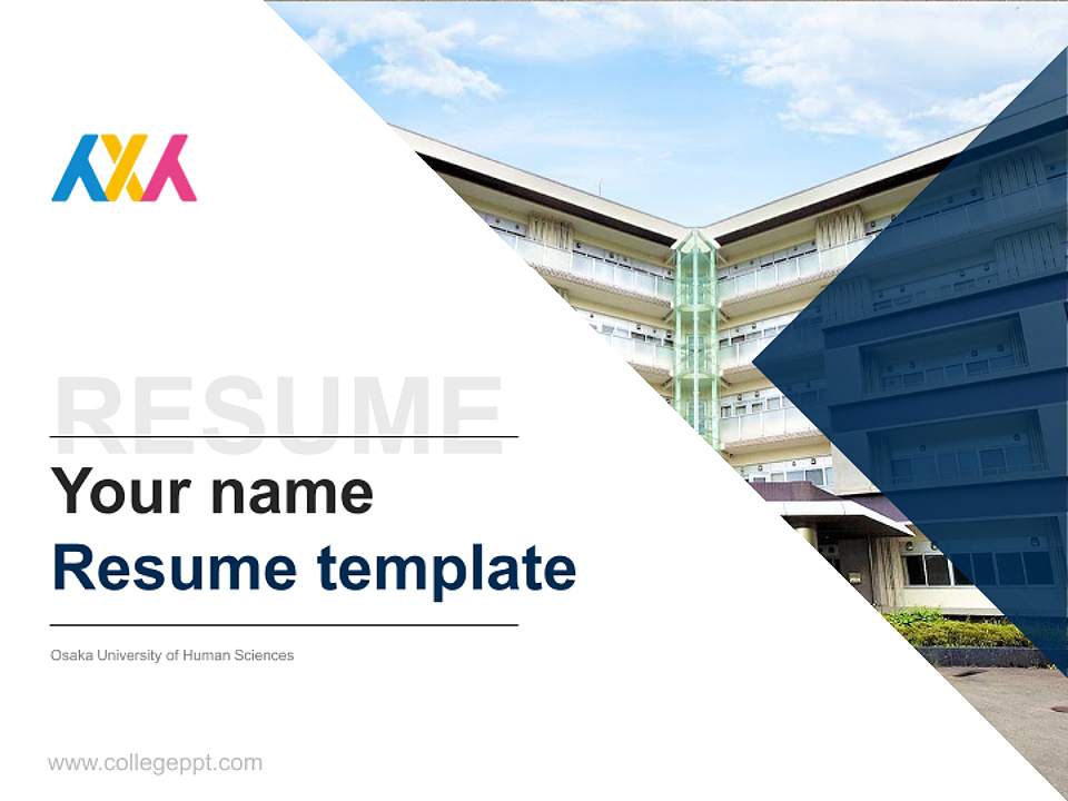 Osaka University of Human Sciences Resume PPT Template4:3 ratio PPT effect preview image5