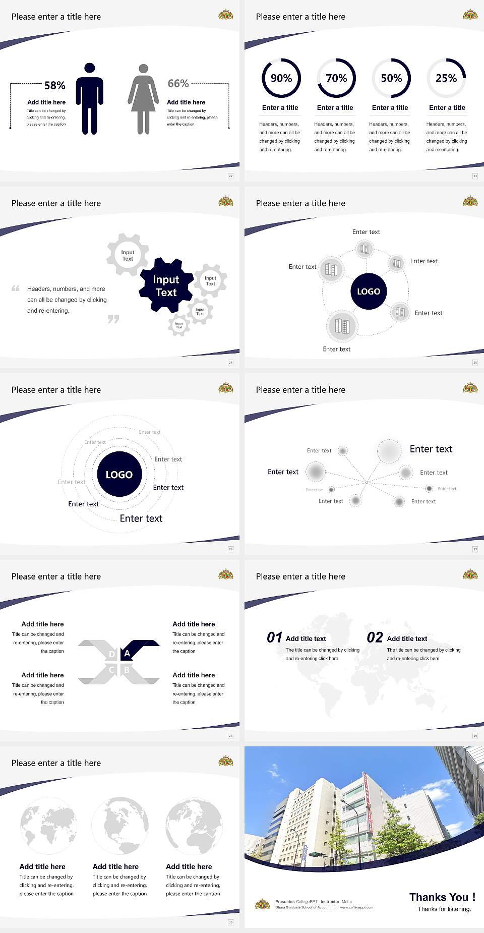 Ohara Graduate School of Accounting Course/Courseware Creation PPT Template4:3 ratio PPT effect preview image4