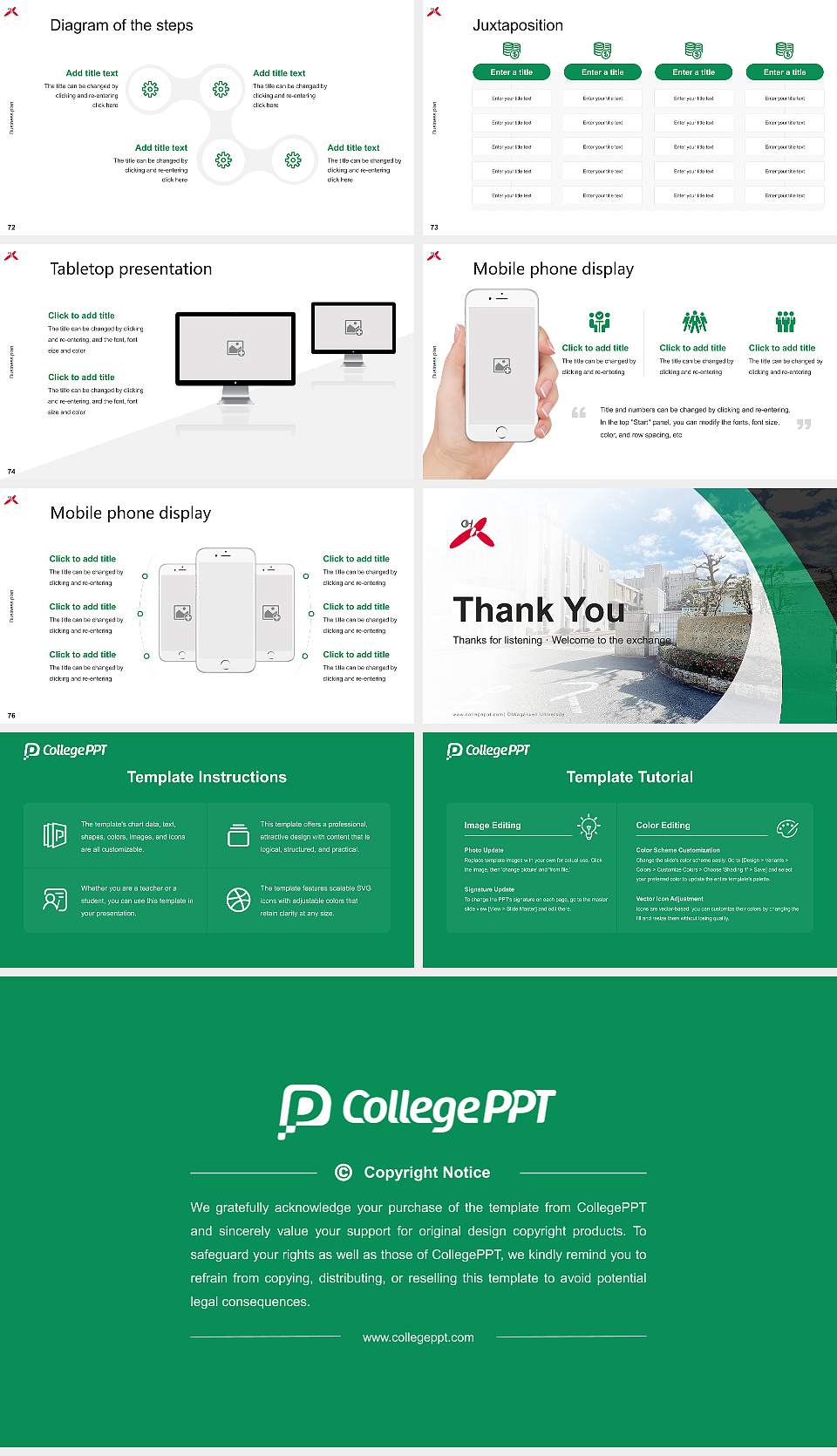 Ohkagakuen University Competition/Entrepreneurship Contest PPT Template16:9 ratio PPT effect preview image9