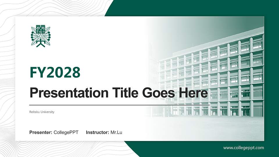 Reitaku University Academic Presentation/Research Findings Report PPT Template16:9 ratio PPT effect preview image