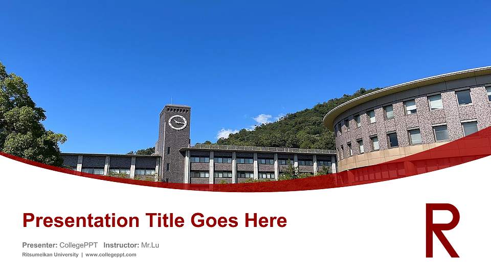 Ritsumeikan University Course/Courseware Creation PPT Template16:9 ratio PPT effect preview image