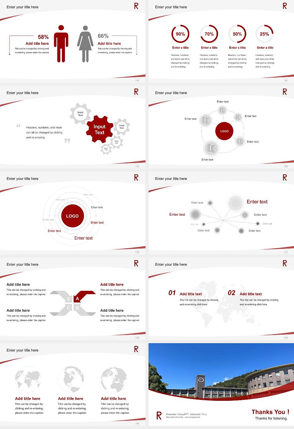 Ritsumeikan University Course/Courseware Creation PPT Template16:9 ratio PPT effect preview image4
