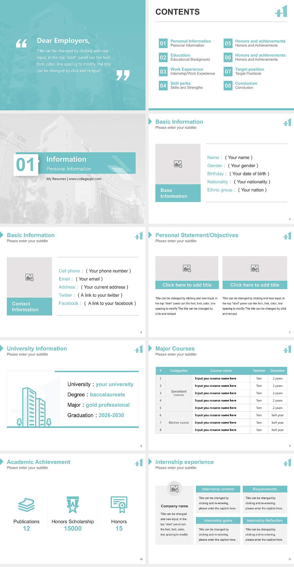 Osaka Health Science University Resume PPT Template4:3 ratio PPT effect preview image2