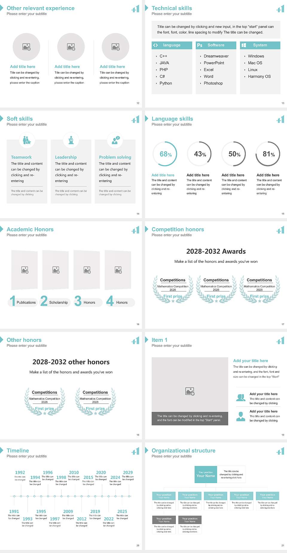 Osaka Health Science University Resume PPT Template4:3 ratio PPT effect preview image3