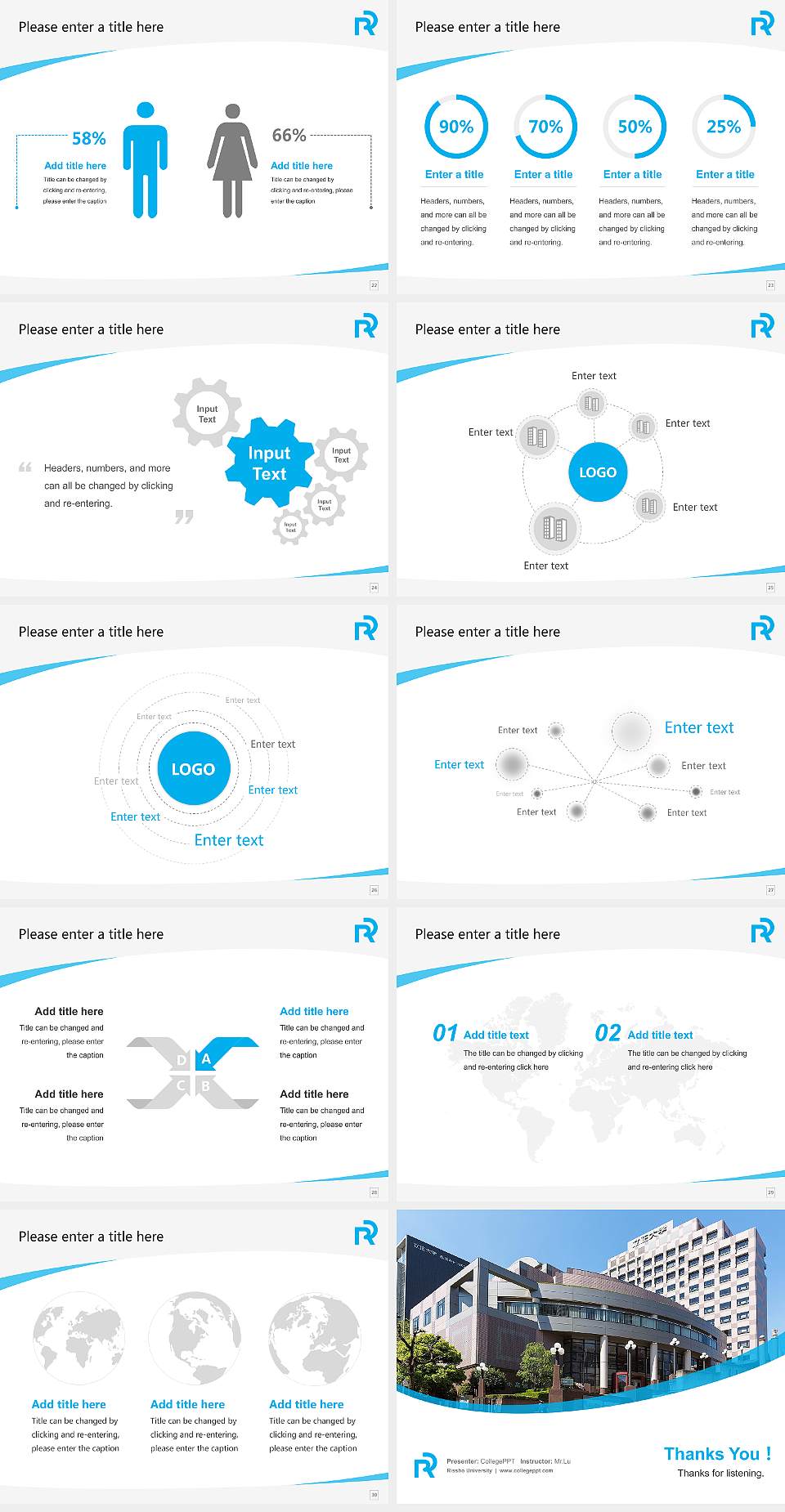 Rissho University Course/Courseware Creation PPT Template4:3 ratio PPT effect preview image4