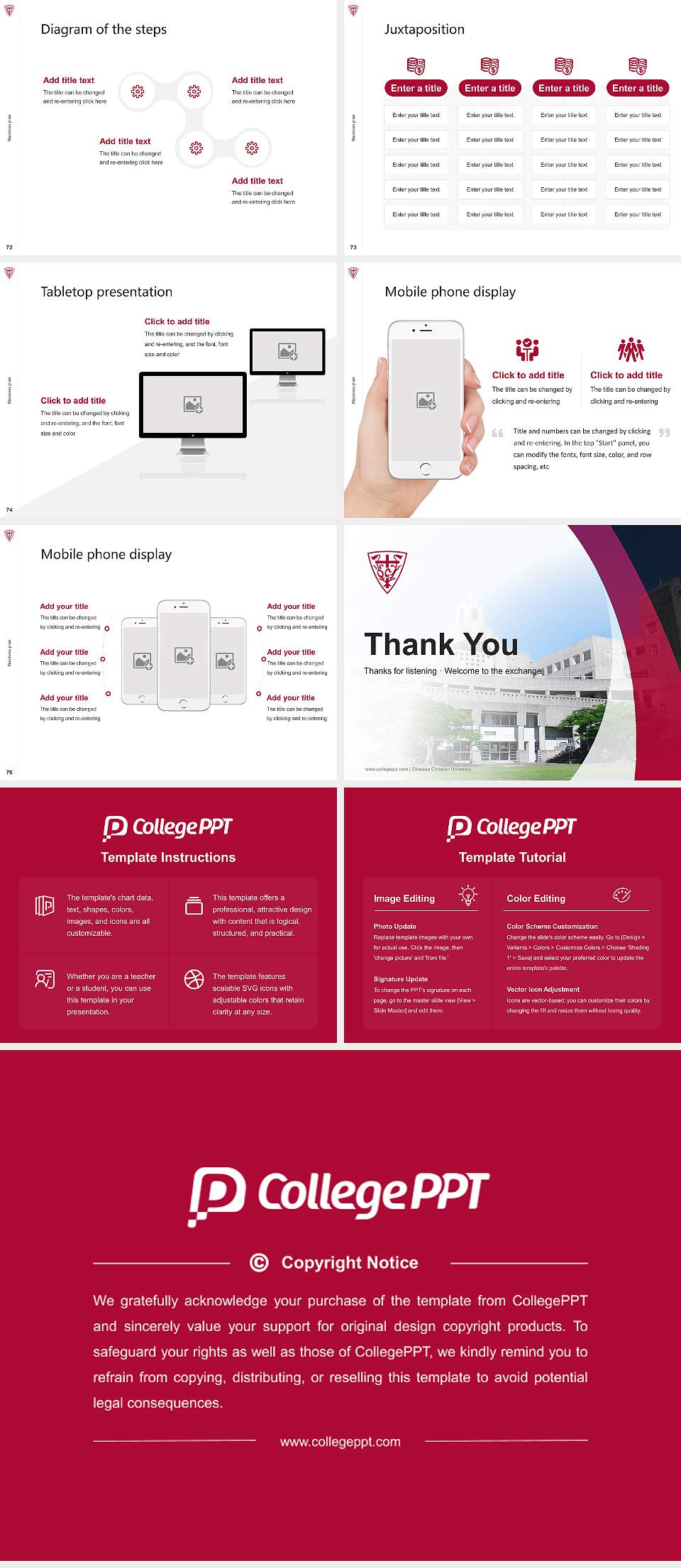 Okinawa Christian University Competition/Entrepreneurship Contest PPT Template4:3 ratio PPT effect preview image9