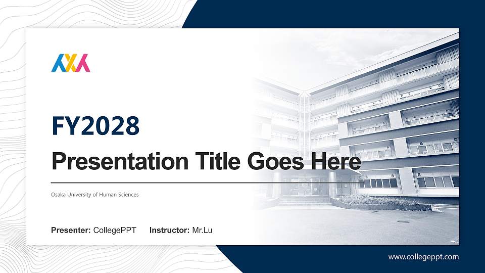 Osaka University of Human Sciences Academic Presentation/Research Findings Report PPT Template16:9 ratio PPT effect preview image