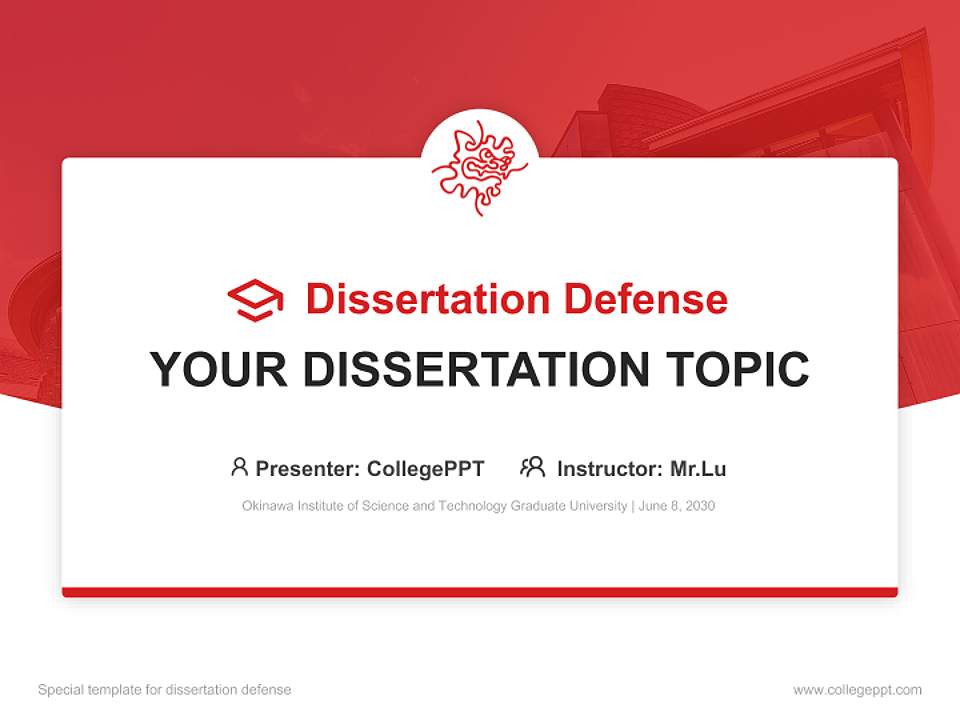 Okinawa Institute of Science and Technology Graduate University Graduation Thesis Defense PPT Template4:3 ratio PPT effect preview image7