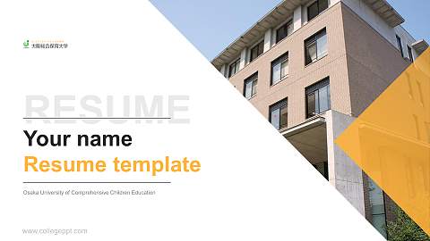 Osaka University of Comprehensive Children Education Resume PPT Template