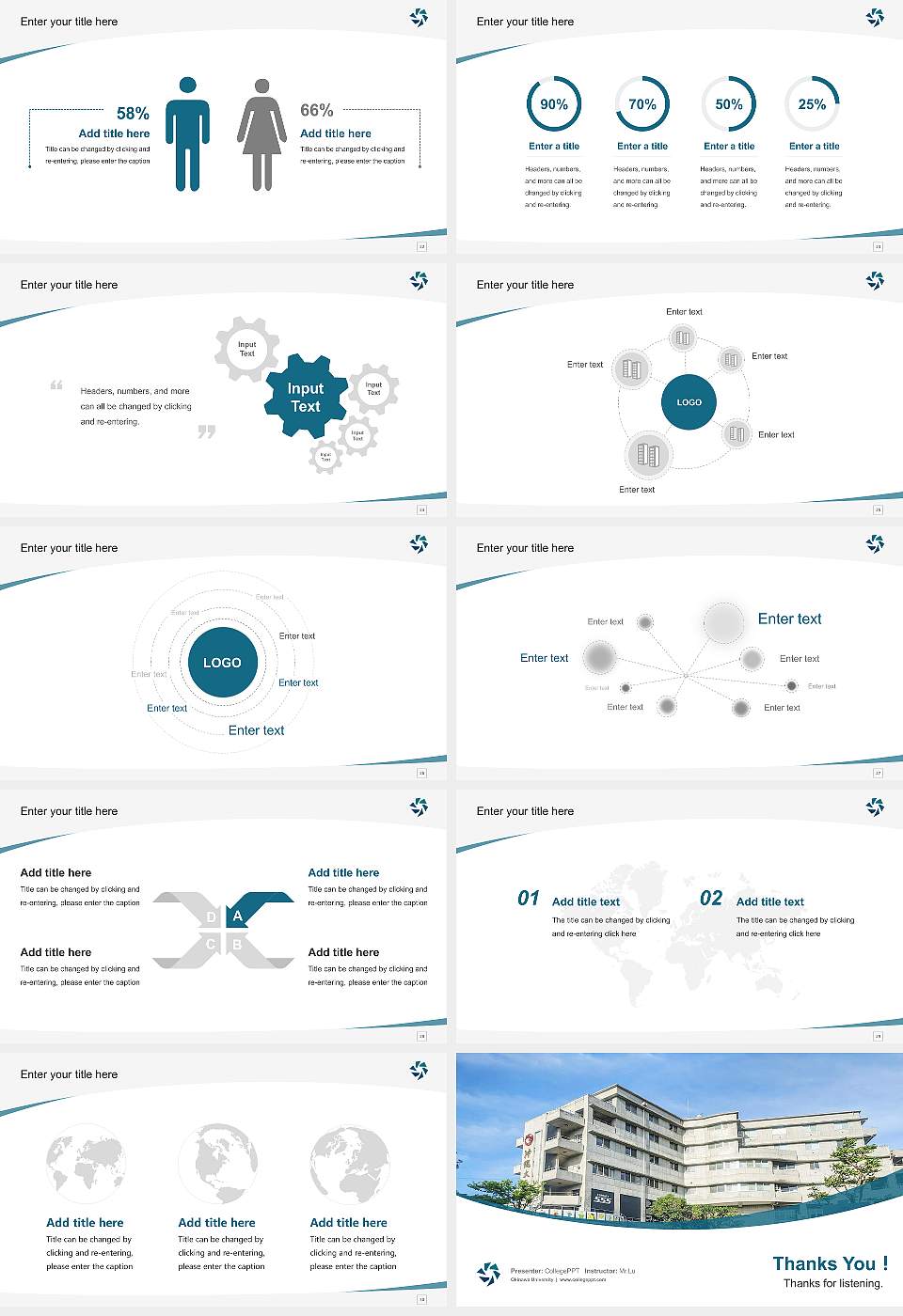 Okinawa University Course/Courseware Creation PPT Template16:9 ratio PPT effect preview image4