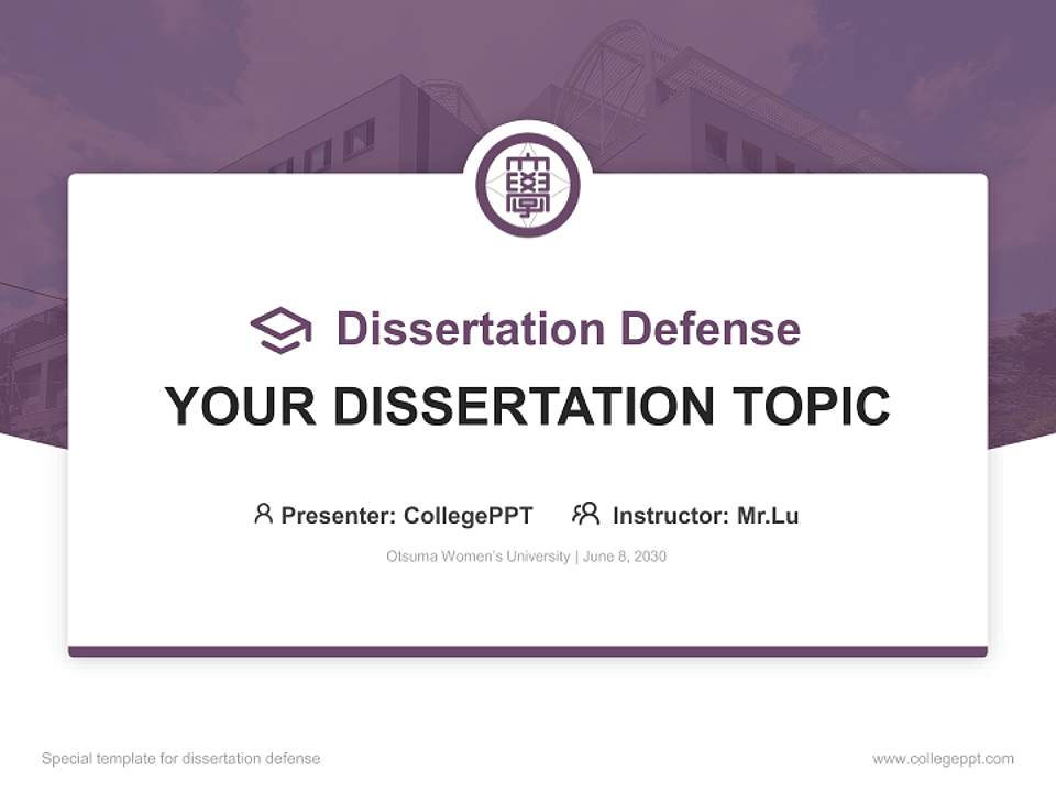 Otsuma Women’s University Graduation Thesis Defense PPT Template4:3 ratio PPT effect preview image7
