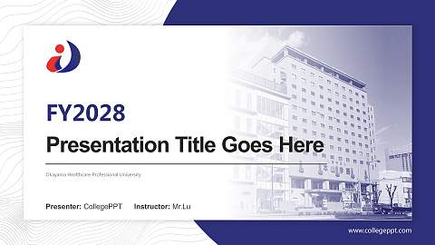 Okayama Healthcare Professional University Academic Presentation/Research Findings Report PPT Template