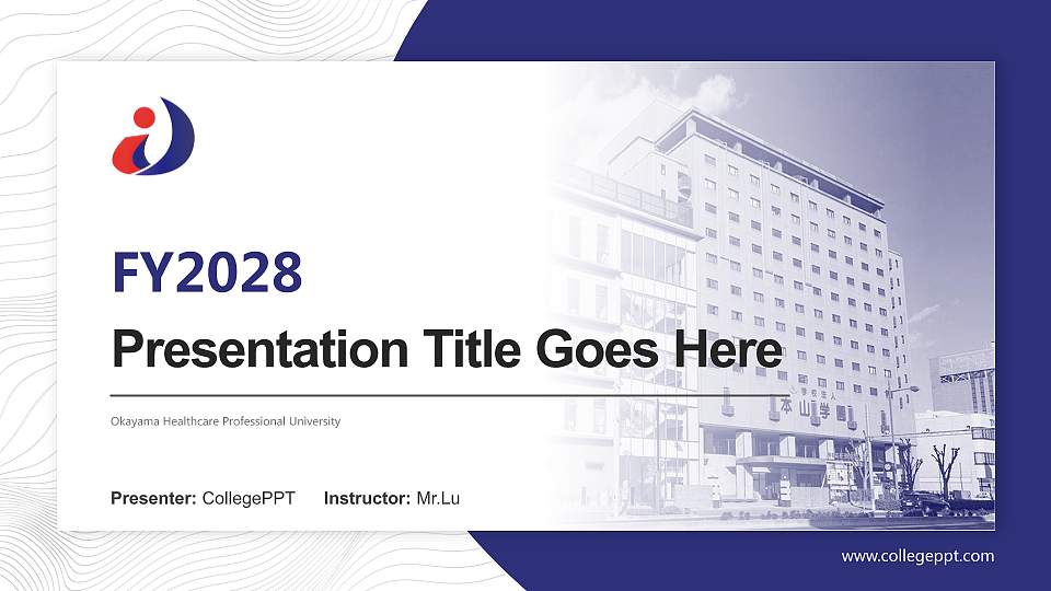 Okayama Healthcare Professional University Academic Presentation/Research Findings Report PPT Template16:9 ratio PPT effect preview image