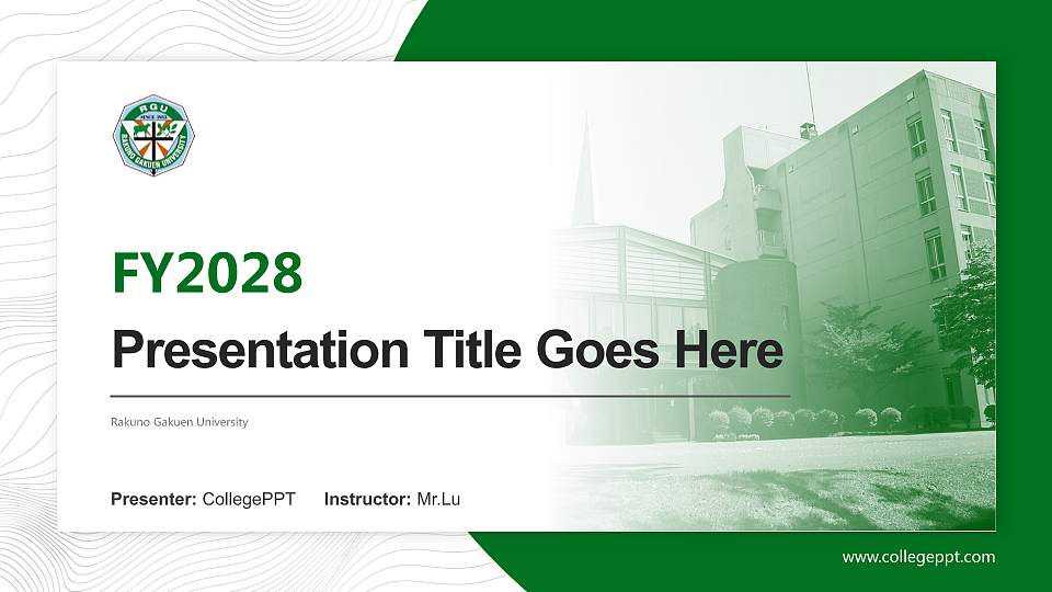 Rakuno Gakuen University Academic Presentation/Research Findings Report PPT Template16:9 ratio PPT effect preview image