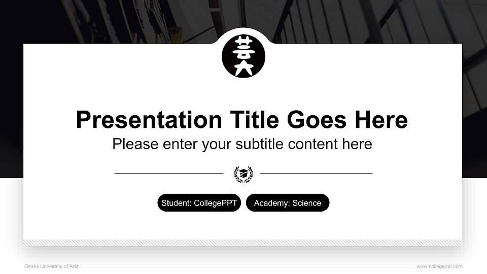 Osaka University of Arts National Scholarship Defense PPT Template16:9 ratio PPT effect preview image1